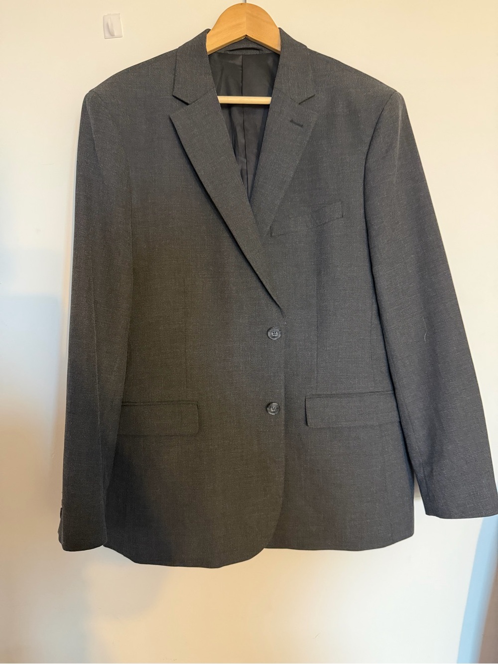 Men's Classic Charcoal Two-Button Suit Jacket